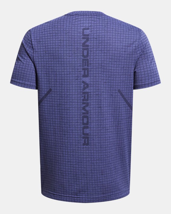 Men's UA Seamless Grid Short Sleeve, Purple, pdpMainDesktop image number 4